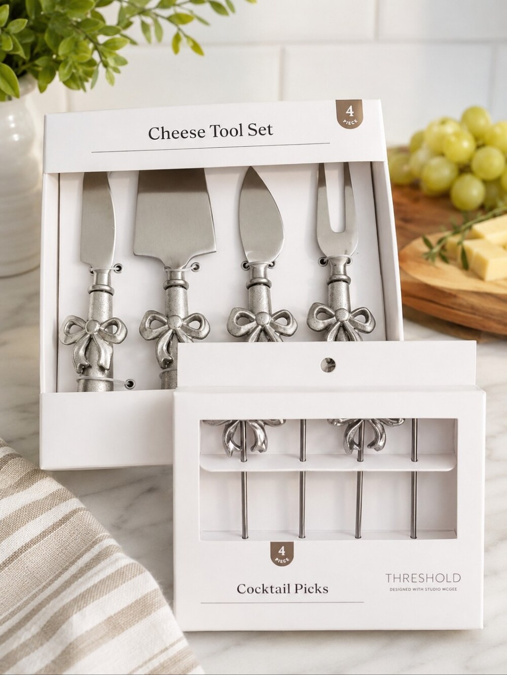 Threshold Bow-Handled Cheese Tool Set - With Cocktail Picks